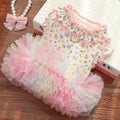 Floral Layered Dog Cat Harness Dress/Vest
