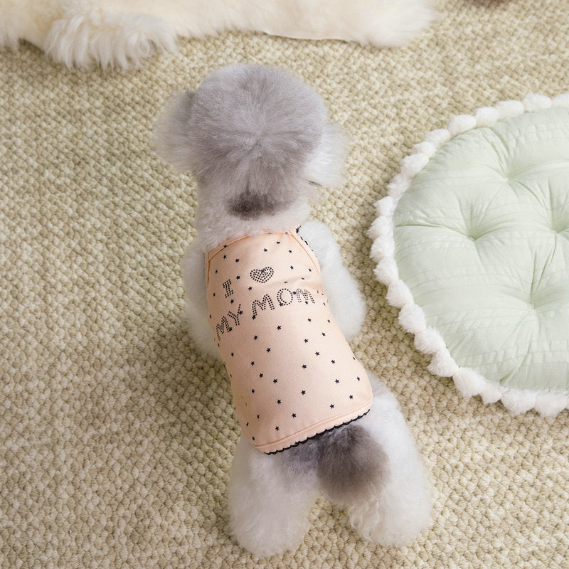 Love Mom Printed Star Dog Cat Vest
