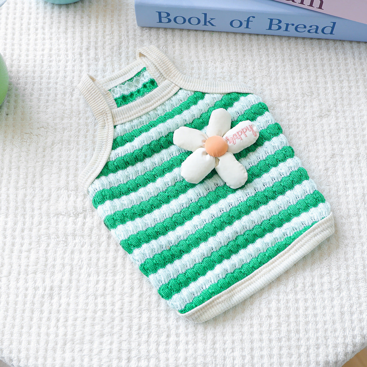 Breathable Striped Flower Decor Dog Cat Vest