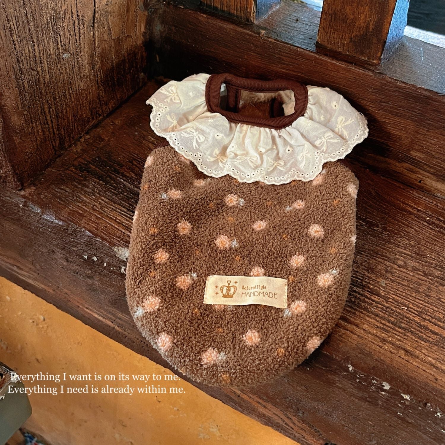 Sweet Furry Lace Collar Floral Dog Cat Vest