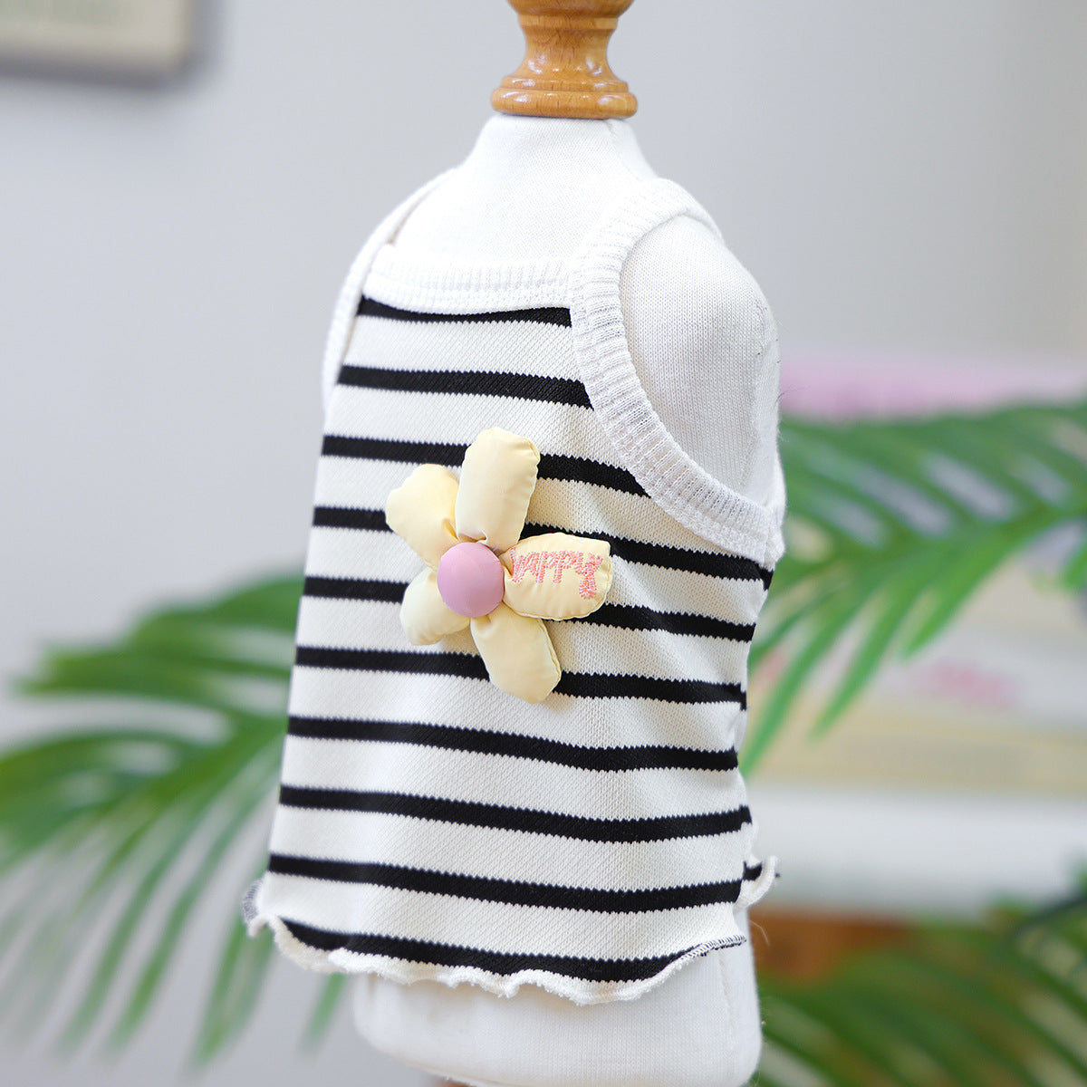 Breathable Striped Flower Decor Dog Cat Vest