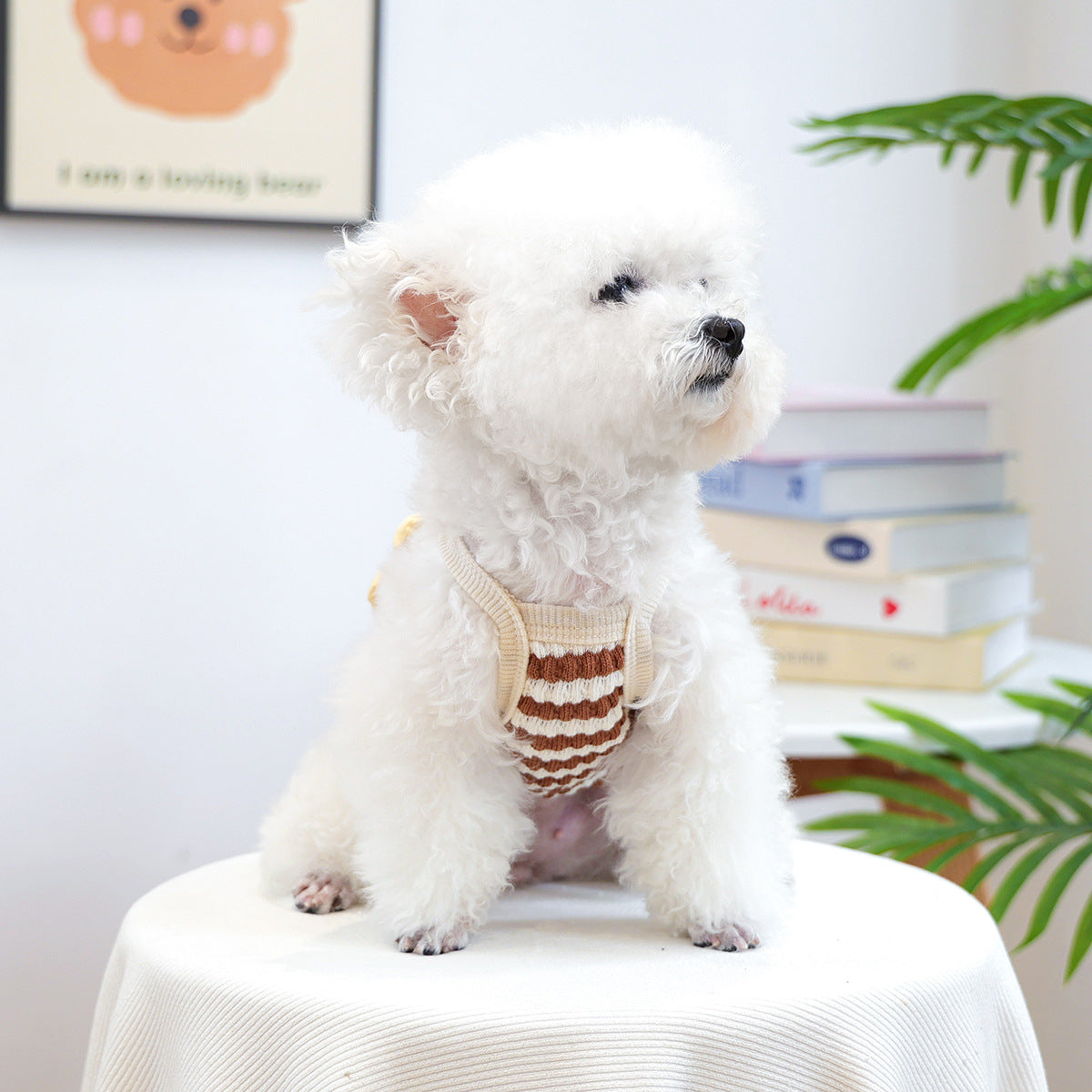 Breathable Striped Flower Decor Dog Cat Vest