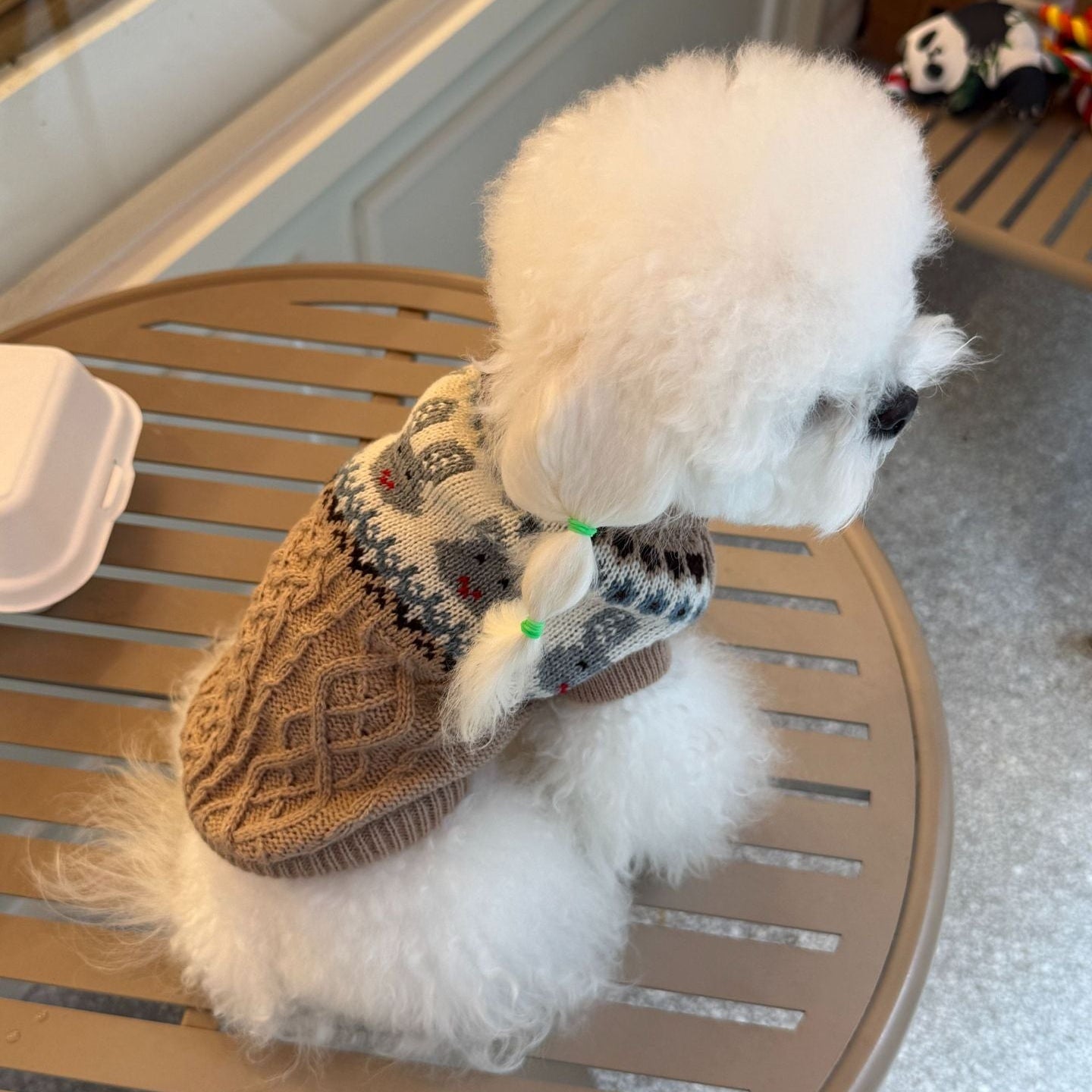 Rabbit Cable-Knit Dog Cat Sweater