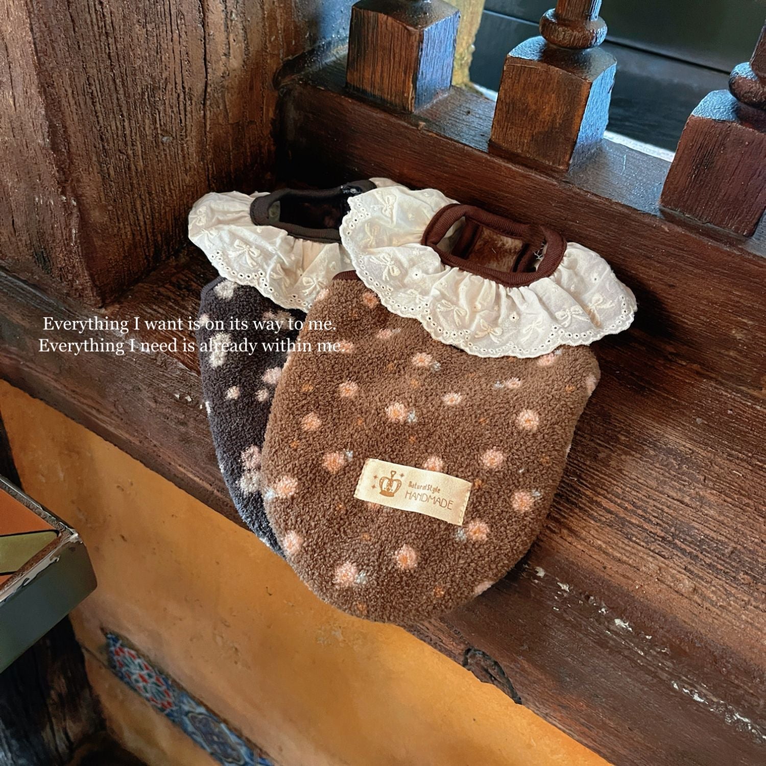 Sweet Furry Lace Collar Floral Dog Cat Vest