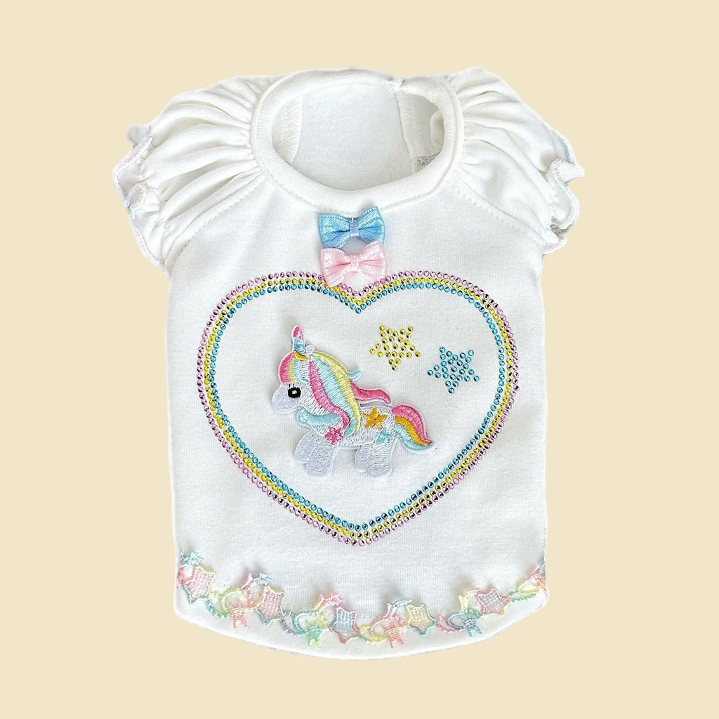 Unicorn Heart Pattern Dog Cat T-shirt