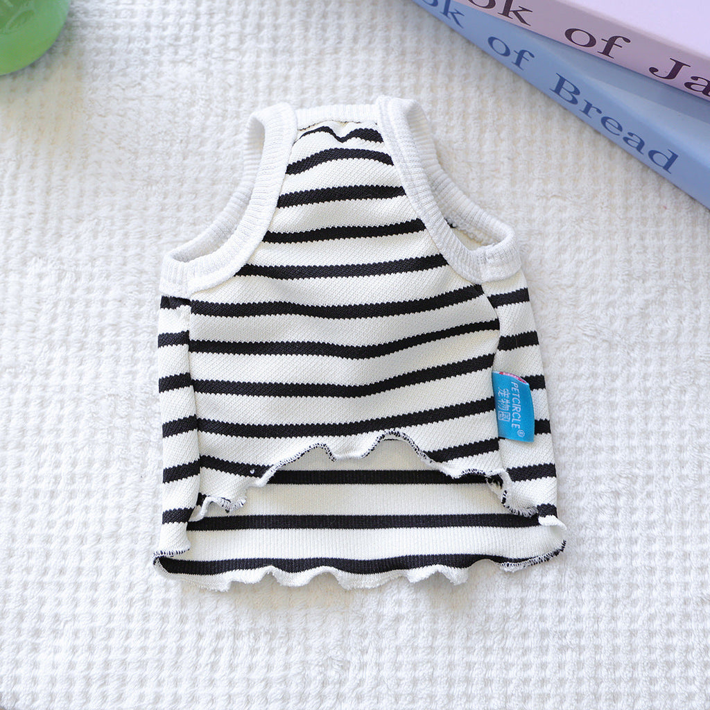 Breathable Striped Flower Decor Dog Cat Vest