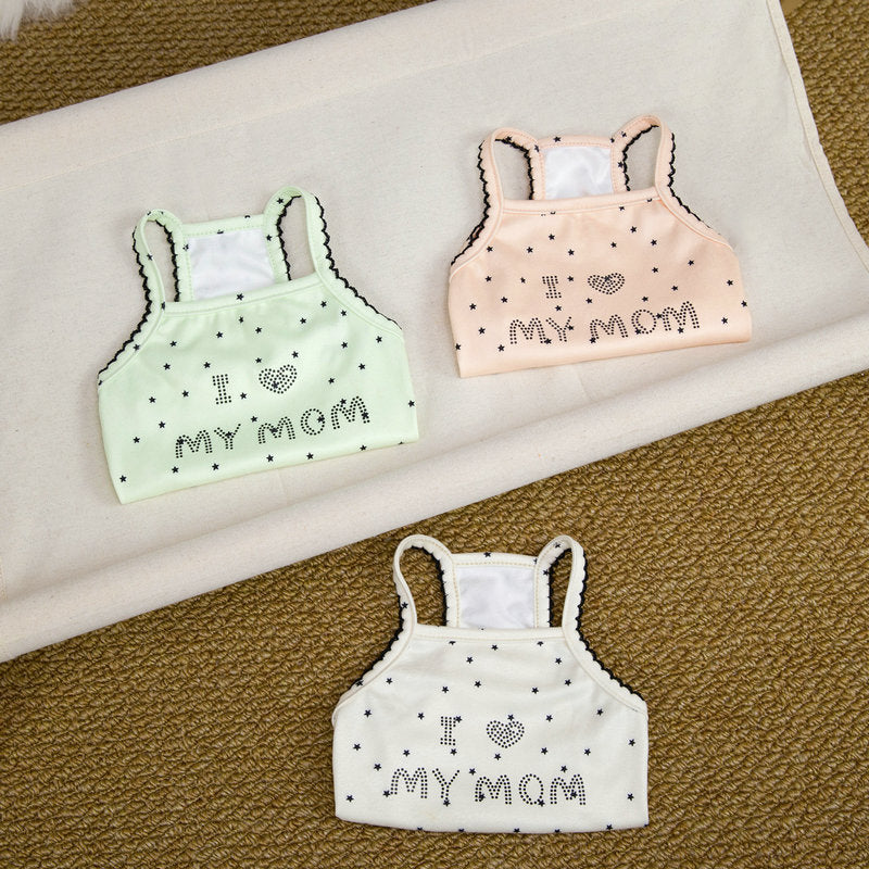 Love Mom Printed Star Dog Cat Vest