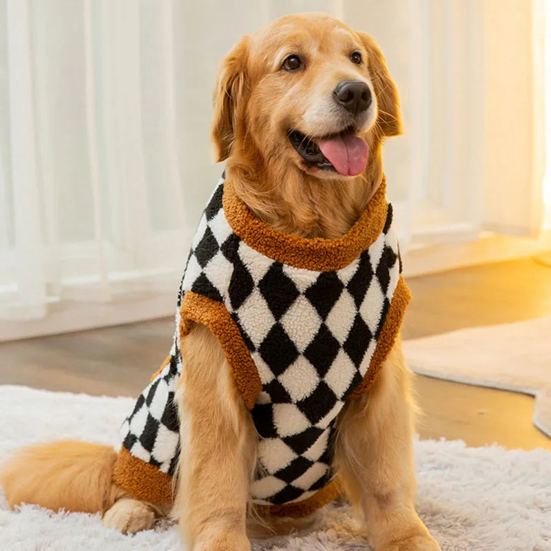 Dog Clothes for Big Dogs Winter Warm Dog Vest Fleece Dog Coat Pet Dog Hoodies Golden Retriever Collie Medium Large Dog Costume