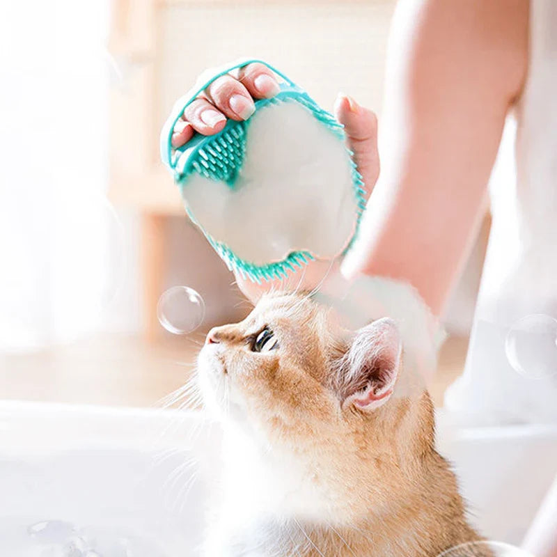 Silicone Pet Bathing Brush Massager For Dogs And Cats