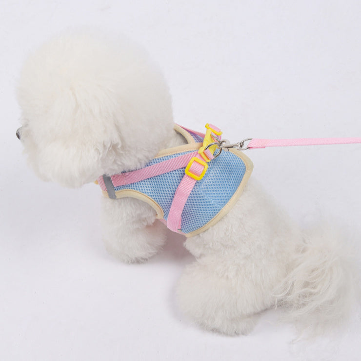 Breathable Flower Decor Dog Harness&Leash